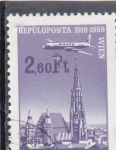 Stamps Hungary -  AVION- SOBREVOLANDO VIENA 