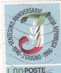 Stamps Italy -  20 ANIVERSARIO DE LA REPÚBLICA