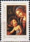 Stamps Hungary -  Madonna with Child by Botticelli