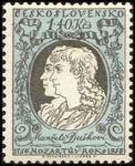 Stamps Czechoslovakia -  Primavera de Praga 1956 y W. A. Mozart, 200 Aniversario del nacimiento
