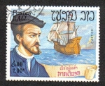 Stamps Laos -  Exploradores y barcos