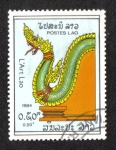 Stamps Laos -  Arte, Dragón (pasamanos)