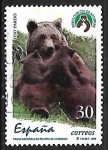 Stamps Spain -  Fauna española en peligro de extinción - Oso pardo
