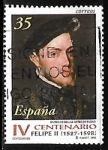 Stamps Spain -  Centenarios - Felipe II
