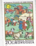 Sellos de Asia - Mongolia -  ILUSTRACIÓN POBLADO