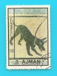 Stamps United Arab Emirates -  AJMAN - Cave Canem (cuidado con el perro) - Arte Romano - Pompeya