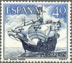 Stamps Spain -  ESPAÑA 1964 1601 Sello Nuevo Barcos Marina Española Nao Santa Maria