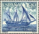 Stamps Spain -  ESPAÑA 1964 1604 Sello Nuevo Barcos Marina Española Jabeque