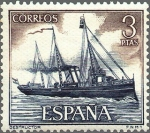 Stamps Europe - Spain -  ESPAÑA 1964 1609 Sello Nuevo Barcos Marina Española Destructor c/trazas oxido