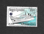 Stamps : Asia : Cambodia :  860 - Barco