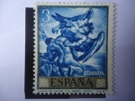 Stamps Spain -  Ed:1717 - Lucha de Jacob y el Ángel - Oleo del español José María Sert (1874-1945)