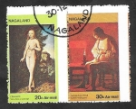 Stamps India -  Nagaland - Pinturas de Cranach y George de La Tour