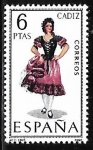 Stamps Spain -  Trajes típicos españoles - Cadiz 