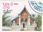 Sellos de Asia - Laos -  templo de Vat Chanh