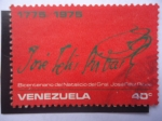 Stamps Venezuela -  Firma de José Félix Ribas (1775-1815) Bicentenario de su natalicio 1775-1975 - Militar de la guerra 