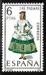 Stamps Spain -  	 Trajes Típicos Españoles - Las Palmas