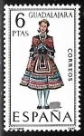Stamps Spain -  	 Trajes Típicos Españoles - Gudalajara