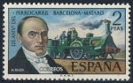 Stamps Spain -  ESPAÑA 1974 2173 Sello Nuevo 125º Aniversario del Ferrocarril Barcelona Mataró Spain