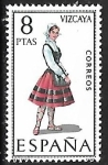 Stamps Spain -  Trajes Típicos Españoles - Vizcaya