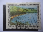 Sellos de America - Venezuela -  Estado Sucre - Playa Cotorada - Conozca a Venezuela primero.