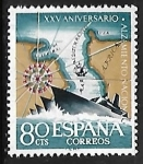 Stamps : Europe : Spain :   XXV aniversario del Alzamiento Nacional - Paso del Estrecho