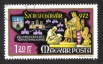 Stamps Hungary -  Milenio de la ciudad de Szekesfehervar, el rey Stephen dictando a escribano