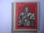 Stamps Germany -  Georg Friedrich Handel (1685-1756) Composito-Músico. Deutsche Demokratische Republik 