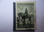 Stamps Argentina -  Monumento - teniente General Julio A. Roca (1843-1914) Dos veces presidente.