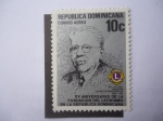 Sellos de America - Rep Dominicana -  XV Aniversario de la Fundación  del Leonismo en la República Dominicana - Melvin Jones Fundador Leon