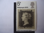 Stamps United Kingdom -  Philympia 70- Stamp Exhibition - Black(1840)