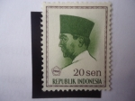 Stamps Indonesia -  Sukarno (1901-1970) Presidente de la República de Indonesia, 1945-1967