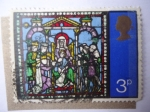 Stamps United Kingdom -  Navidad 1971 - Adoración de los Magos - Vitral