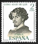 Stamps Spain -  Literatos Españoles - Gustavo Adolfo Becquer