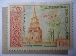 Sellos de Asia - Laos -  Ing Hang . Savannakhet (Laos) - Templo Budista.