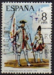 Stamps Spain -  ESPAÑA 1974 2201 Sello Uniformes Militares Abanderado del Regimiento de Zamora 1739 Usado