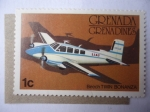 Sellos del Mundo : America : Granada : Granada-Granadinas - LIAT- (Leeward Islands Air Transport) - Beech Twin Bonanza