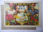 Stamps : Africa : Liberia :  Escudo - Amor a la Libertad
