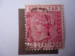 Stamps Gibraltar -  Queen Victoria - Moneda Española