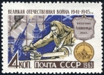 Stamps Russia -  Gran guerra patriótica 1941-1945, defensa de Leningrado