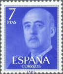 Stamps : Europe : Spain :  ESPAÑA 1974 2226 Sello Nuevo General Franco 7pts Spain c/señal charnela