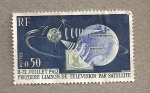 Stamps France -  Primer enlace Satelite y TV