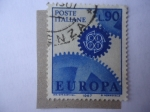 Sellos de Europa - Italia -  Europa-C.E.P.T. - Engranajes con Ruedas Dentadas