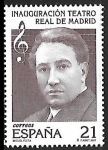 Stamps : Europe : Spain :  Inauguración del Teatro Real de Madrid 