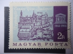 Stamps Hungary -  Castillo de Buda-Palacio Real - 20° Aniversario Emblema de la UNESCO 1946-1966