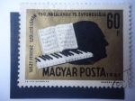 Stamps Hungary -  Silueta de Ferenc Liszt (1811-1886)  - Silueta y Piano