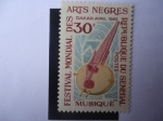 Stamps : Africa : Senegal :  Kora - Instrumento Musical - Festival Mundial Des Arts Negres