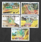 Stamps S�o Tom� and Pr�ncipe -  1133-1137 - Pintura de Locomotora