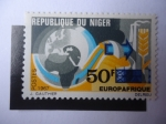 Stamps : Africa : Niger :  Mapa- África Occidental-Europafrica-Euroafrique 1967 - República de Niger.