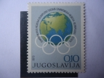Stamps Yugoslavia -  Anillo Olímpico y Globo Terrestre - Semana Olímpica