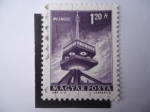 Stamps Hungary -  Torre de Televisión en la Ciudad de Miskolc